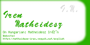 iren matheidesz business card